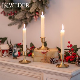 Gold Candle Holders Candlestick Holders: 24 Pcs Taper Candle Holders Metal Candle Holders for Candlesticks Gold Candle Holders for Wedding Centerpiece Party Chrismas Mantel Home Decor