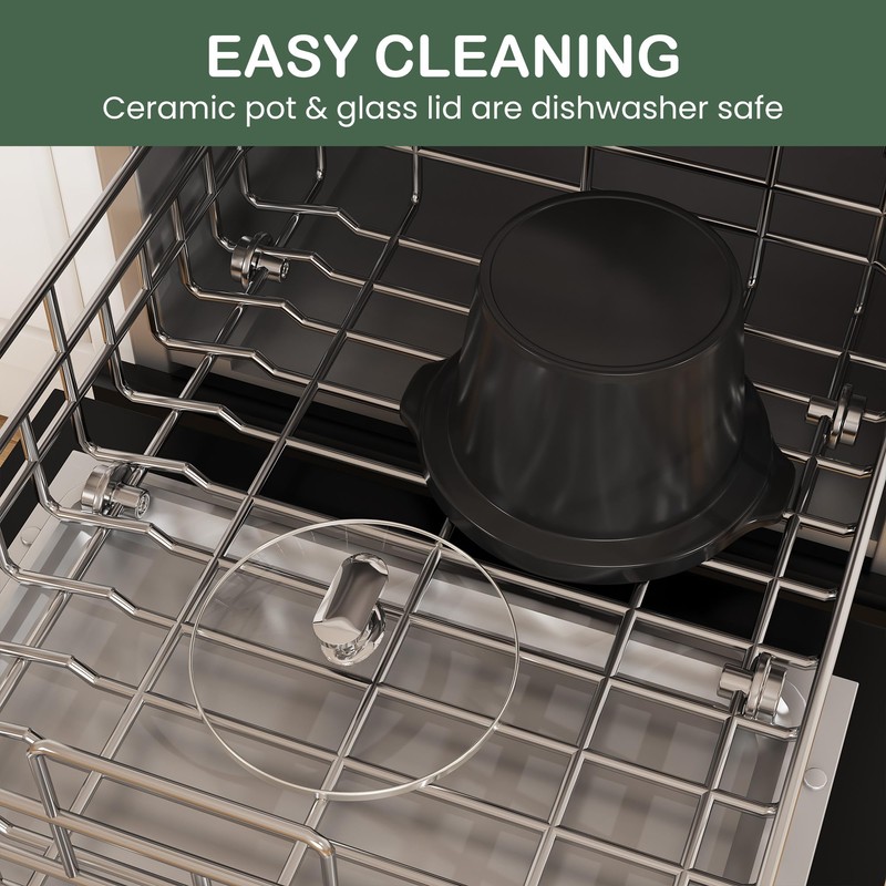 HEYNEMO 2 QT Small Slow Cooker, 3 Adjustable Temp, Upgraded