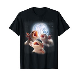 3 Axolotls Howling At The Moon Funny Axolotl Lover Kids Boy T-Shirt