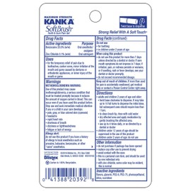 Kank-A Kank-A Soft Brush Tooth Mouth Pain Gel Maximum Strength, White, 0.21 Oz, Pack of 3