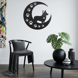 Caiibaoob Corgi Metal Wall Art for Dog Lover- Wall Sculpture Statues Art Hanging Decor