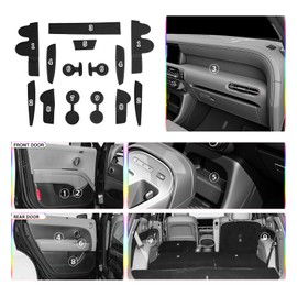 SKTU for 2026 Hyundai Palisade Door Slot Mat for 2026 Hyundai Palisade Accessories Door Groove Gate Pad 14Pcs Fit [7-Seater Only] 2026+ Palisade Door Compartment Cup Center Console Liners (Black)