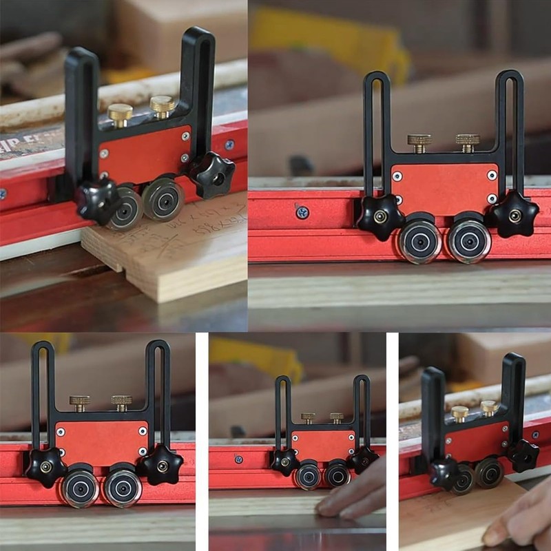 Double Wheel Bearing Stock Roller, Adjustable Height Table Saw Feeding