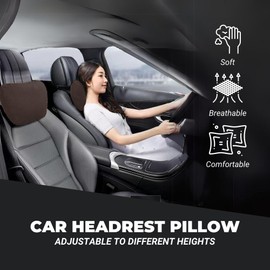 MAGIC SELECT 2 x Car Headrest Neck Support for the Backrest Driver's Neck Pillow for the Car, Comfortable, Soft, Breathable that Relieves Neck Pain on Long Drives