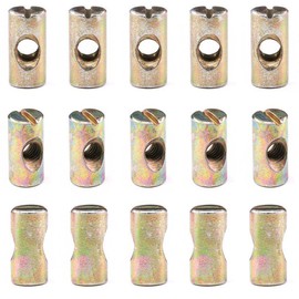 Hilitchi 20-Pcs M6 Pozidriv Slotted Barrel Nuts Cross Dowels Slotted Nuts for Furniture Beds Crib Chairs - M6 x 20mm