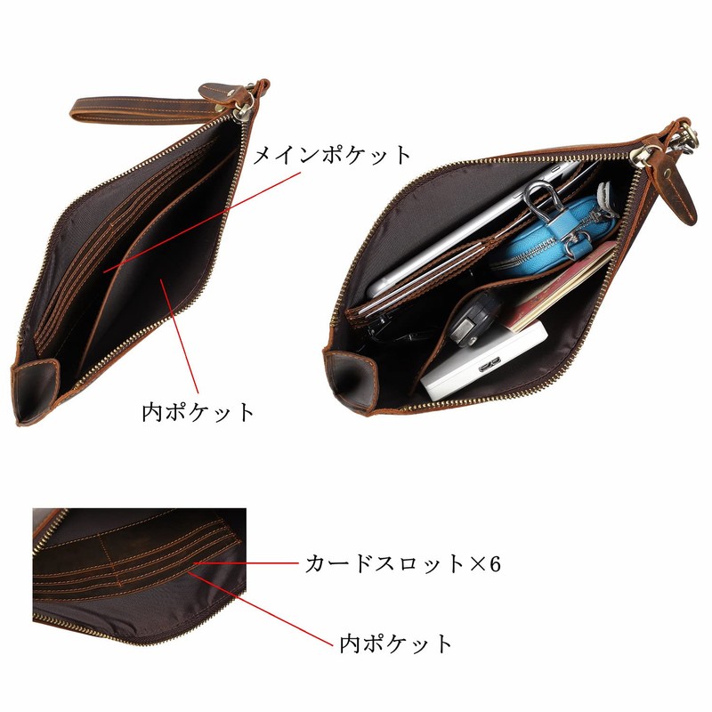 GRANVEL Clutch Bag, Second Bag, Men's, Genuine Leather, For Weddings,