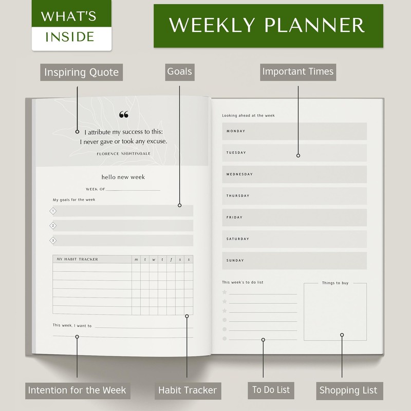 The Everyday Planner Notebook - Task Tracker, Daily & Weekly