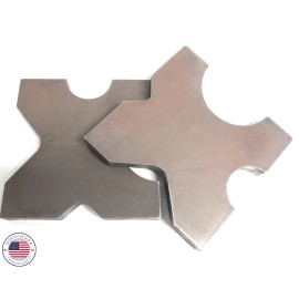 HMF Steel 20 Ton Steel Shop Press Bed Plates, H-Frame Arbor 4 Notch 1”X 5”X 8” Set