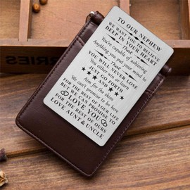 TGCNQ Nephew Gifts from Auntie - to My Favorite Nephew Wallet Card Insert - Gifts for Nephew for Graduation Birthday Christmas from Aunt Uncle