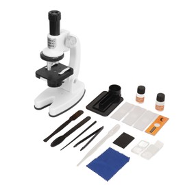 Kids Beginner Microscope Science Kit Portable 200X‑1200X Microscope Kit for Kids Students Home School Laboratory White