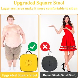 Fishboy Upgraded Collapsible Stool, 400lbs Max Weight, Lightweight But Sturdy, Portable Retractable Folding Telescoping Foldable Camping Stool for Adults Outdoor Fishing Hiking BBQ