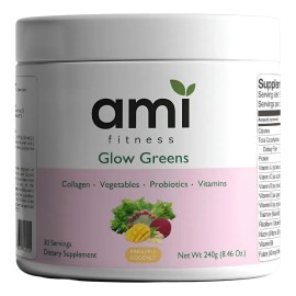 Polvo Ami Fitness Glow Green Colágeno Probióticos Jugo Verde