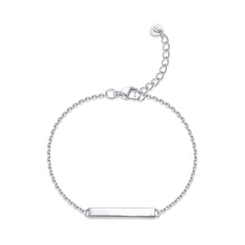 PAVOI Rhodium Plated Lightweight Cable Chain Bracelet | Bracelet for Women (White Plated, Cable Chain)