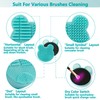 TailaiMei 2 Pack Makeup Brush Cleaning Mat with Color Removal