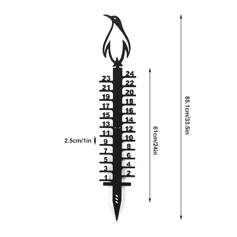 24 Inch Snow Gauge Outdoor Iron Art Decorative Snowfall Measuring