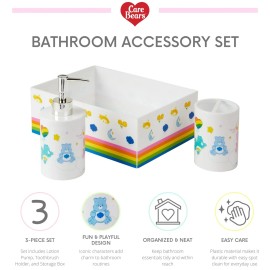 Franco Manufacturing Co. Inc. Care Bears 3 Pc Bathroom Accessory Set, Toothbrush Holder Soap Pump Storage Bin