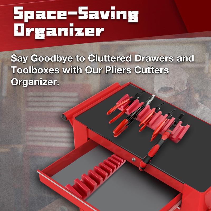 STXDY Magnetic Plier Holder,10-Slot Plier&Screwdriver Organizer Rack for Spring Loaded,