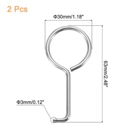 QUARKZMAN Drain Lifter Hooks, 2 Pieces Stainless Steel Drain Grate Remover Shower Drain Hooks for Daily Cleaning, 63 x 30 mm, Silver