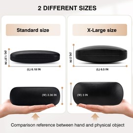 Marvolia Glasses Case Hard Shell Eyeglasses Case PU Leather Protective Case for Sunglasses Eyeglasses with Cleaning Cloth for Men Women - Black