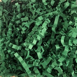 Zhzrche 50g Crinkle Cut Paper Shred Filler for Packing and Empty Basket Filler, Raffia Tissue Paper Grass Stuffers Gift Boxes Filler for Easter Decoration (Dark green)