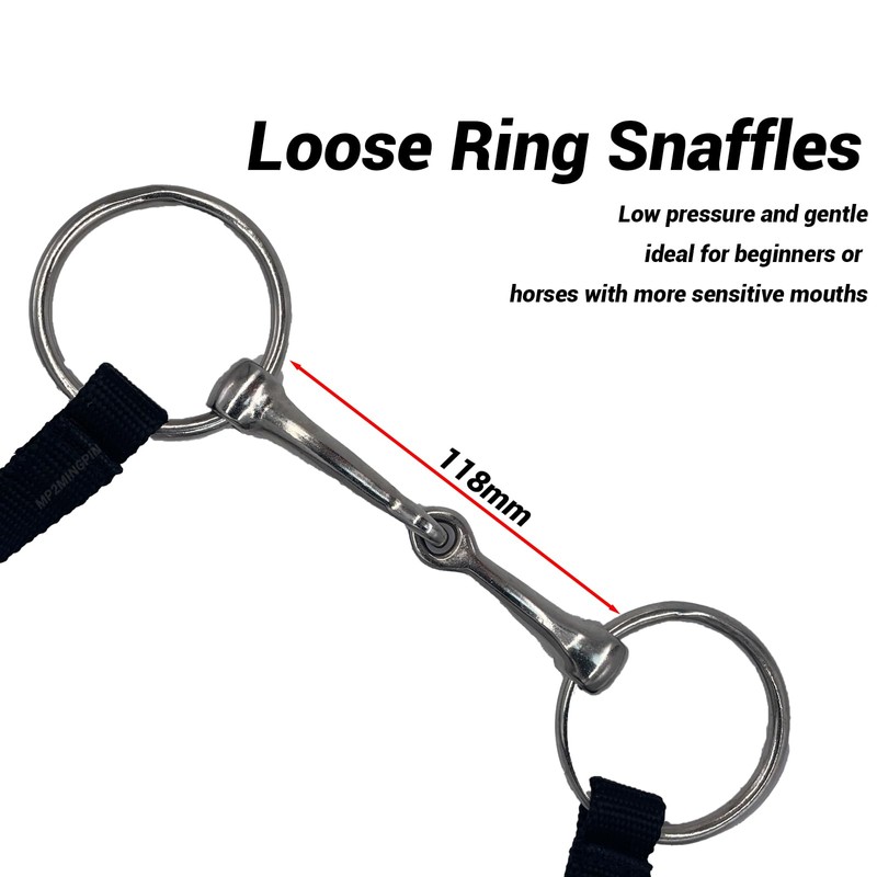 MP2MINGPIN Reinforced Horse Reins and Bridle(Foam Padding) Adjustable PP Webbing