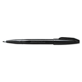 Pentel S520A Sign Pen Fine Point Color Marker, Bullet Tip, .7mm, Black Barrel/Ink, Dozen