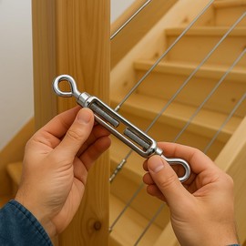 DN M4 Stainless Steel 304 Hook & Eye Turnbuckle Wire Rope Tension Pack Of 5