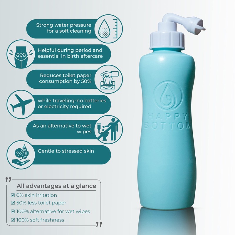 Happy Bottom Portable Bidet | Leak Free Handheld Travel Bidet