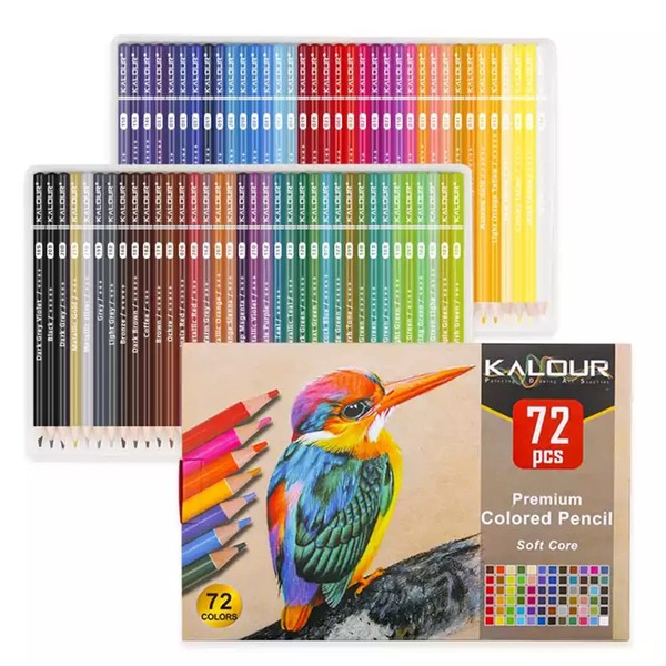 72 Count Colored Pencils for Adult Coloring Books, Soft Core,Ideal for Drawing Blending Shading,Color Pencils Set Gift for Adults Kids Beginners