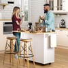 Kitchen Island with Storage, Rolling Kitchen Island Cart with Drop
