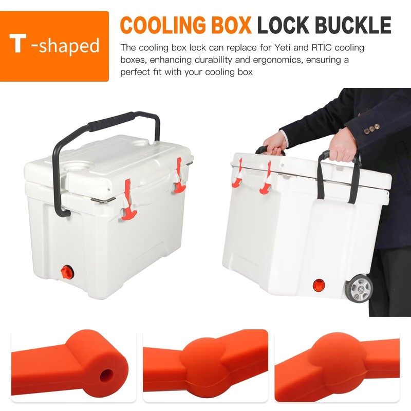 GRABOTE Updated 4-Pac Cooler Accessories Replacement Lid Latches for Yeti