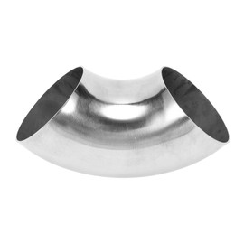 Motoforti 90 Degree Mandrel Bend Elbow Car Modified Exhaust Pipe Tubing Piping 2.35" Inch OD Thickness 1.5mm/16GA 60x152x1.5mm 201 Stainless Steel Silver Tone