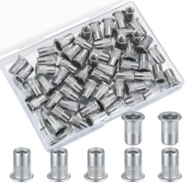 M5 Rivet Nuts Assortment Set, Blind Rivet Nuts Stainless Steel, Threaded Rivets Countersunk Rivet Nuts, Flat Head Rivet Nuts with Thread with Storage Box