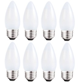 Sunaiony Frosted LED Candelabra Light Bulbs E26 Medium Base 2W Dimmable Soft White 3000K 25W Equivalent, LED Decorative Candle Light Bulbs for Chandelier and Ceiling Fan, 8 Pack