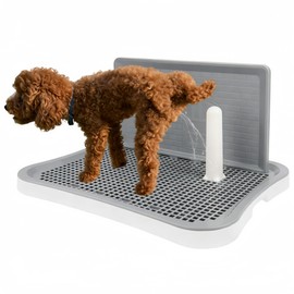 Dmnnlp Dog Pee Pad Holder, Indoor Dog Potty Pad with Splash Guard, Dogs Toilet Training Tray for Small & Medium Dogs Under 27 lbs, Waterproof Easy-Clean 20.1"X15.6"X1.4"(White)