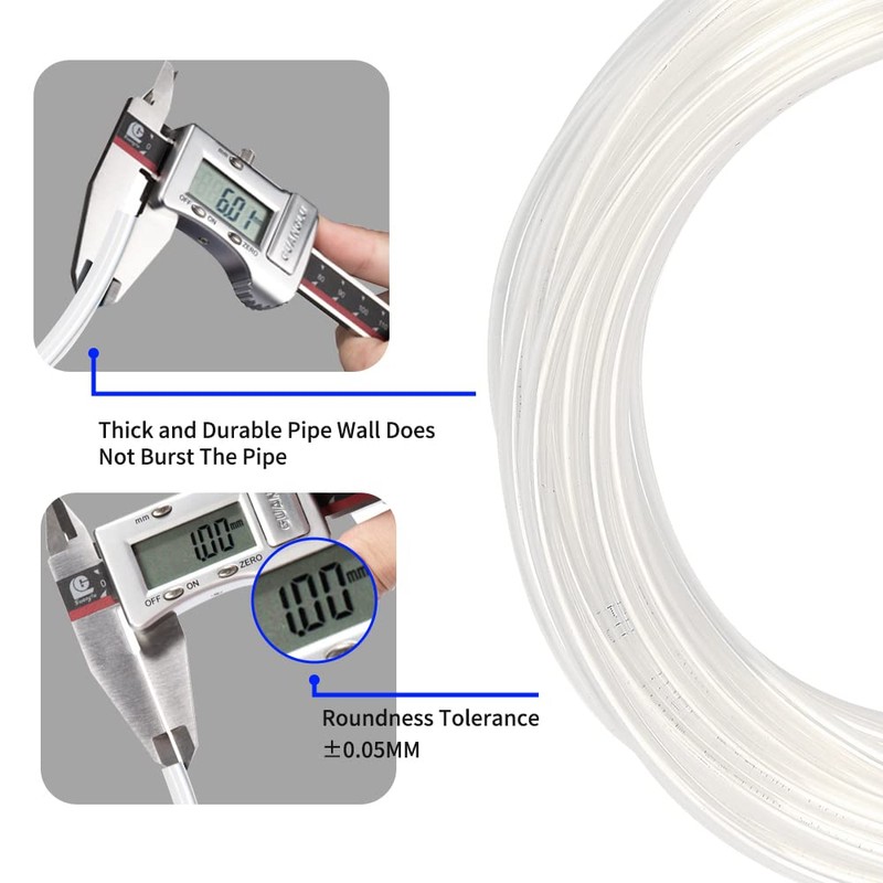 CGELE Pneumatic Tubing Clear PU Air hose Pipe Tube Kit