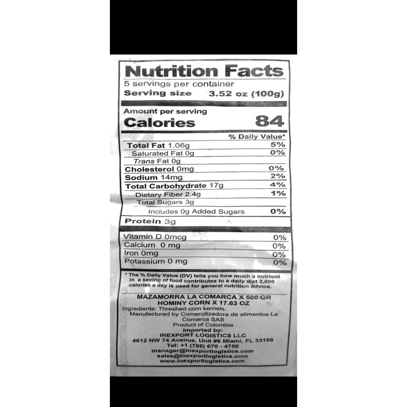 Mazamorra La Comorca - 500g/17.63 - Imported from Colombia