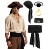 Verceco Men Pirate Costume Accessories Set for Women Bandana Headband