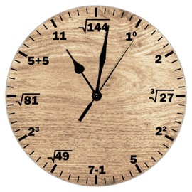 LetusZhogo Classroom Wall Clock 12 Inch, Math Themed Modern Creative Mathematics Wall Clock, Silent Non-Ticking Quartz Clock Educational Gifts for Kids Teachers School Classroom Decor