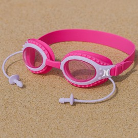 Hurley Youth Pink Spikey Swim Goggle with Earplugs