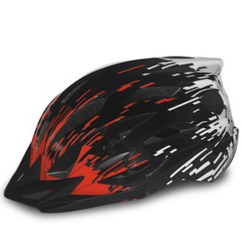 AISSTXOER Bike Helmet for Adults, CPSC-Certified 56-62cm Adjustable Road Cycling Helmet, Lightweight, Streamlined & 24-Vent One-Piece Moulded Design, with Detachable Visor (Orange+Red Colour)