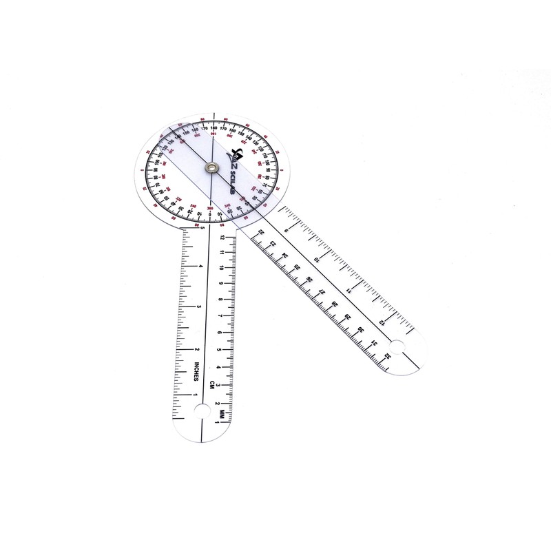 A2ZSCILAB Plastic 8" Goniometer 360 Degree ISOM Physical Therapy Angle