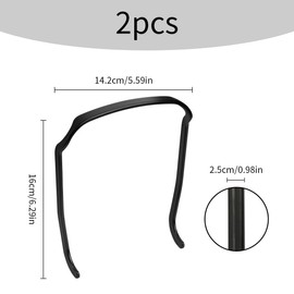 Tabanzhe 2Pcs Curly Thick Hair Large Headband Set - Chic Fashion Square Hair Hoop Non-Slip Headbands Hairstyle Fixing Tool for Effortless Style in Black