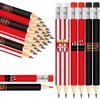 FYSUIMU 36Pcs Movie Night Pencil with Eraser Red Black Short