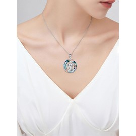 POTOPYY Axolotl Necklace for Women S925 Sterling Silver Axolotl Pendant Necklace Blue Crystal Axolotl Jewelry, Axolotl Gifts for Women Mom Daughter Mothers Day Birthday Christmas Anniversary New Year