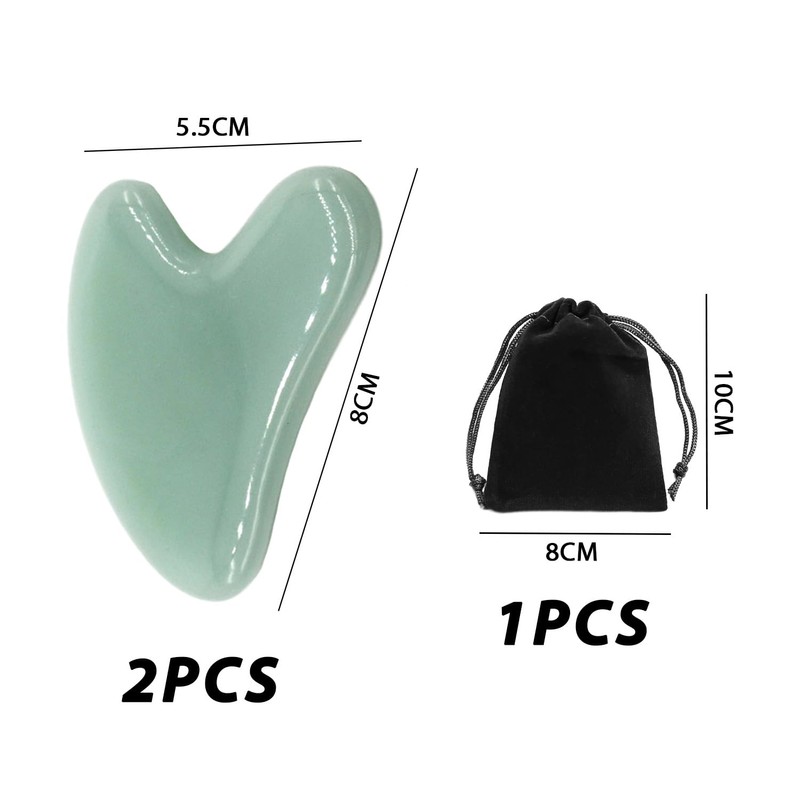 2 Pieces Jade Massage Tools, Jade Gua Sha Face Massage