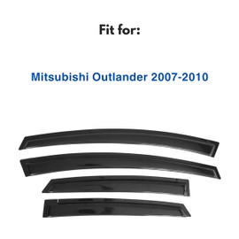 IG Window Visor for Mitsubishi Outlander 2007-2010, Rain Guard Tape-On Extra Durable Sun Wind Side Vent Window Deflector, 2007 2008 2009 2010