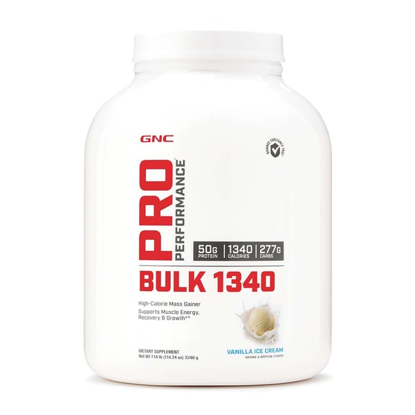 GNC Pro Performance Bulk 1340 - Vanilla Ice Cream, Twin Pack, 9 Servings per Bottle, Supports Muscle Energy, Recovery and Growth