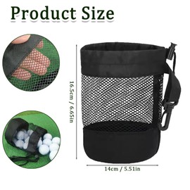 Golf Ball Bag, Golf Tee Bag with Drawstring Closure, Durable Nylon Mesh Pouch for Training and Outdoor Use, Lightweight Accessory Holder for Balls and Tees