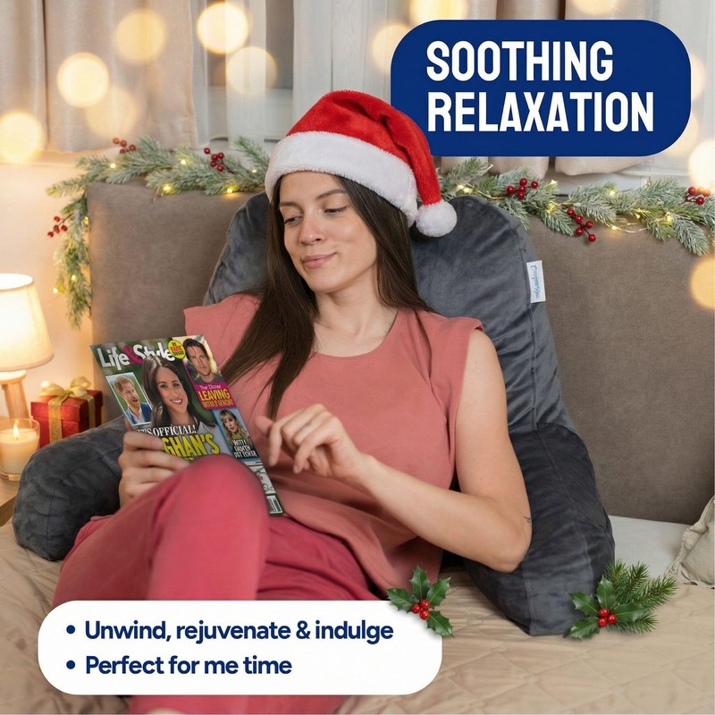 ComfortSpa Reading Pillow for Bed Adult Size, Back Rest Pillow